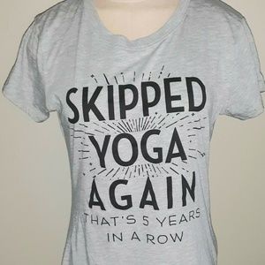 Yoga Top XL Graphic Tee T-Shirt NWT Gray